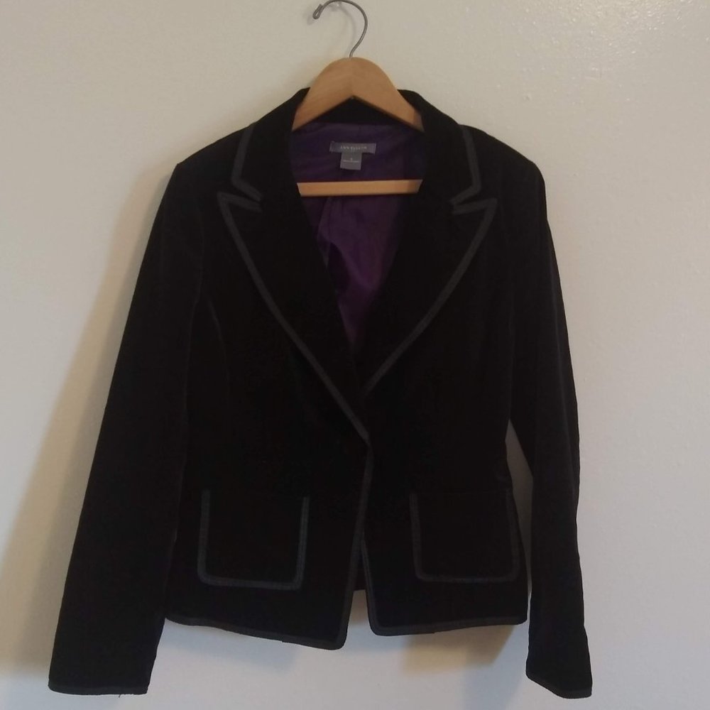 Ann Taylor Black Velvet Blazer